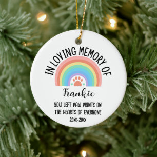 In liefdevolle herinnering aan hond of kat Rainbow Keramisch Ornament