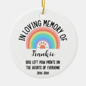 In liefdevolle herinnering aan hond of kat Rainbow Keramisch Ornament (Voorkant)
