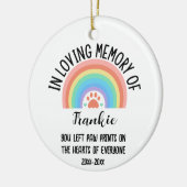 In liefdevolle herinnering aan hond of kat Rainbow Keramisch Ornament (Links)