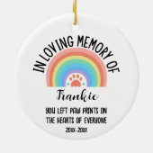 In liefdevolle herinnering aan hond of kat Rainbow Keramisch Ornament (Achterkant)