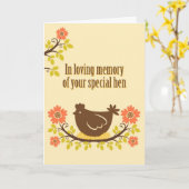 In liefdevolle herinnering aan je speciale hen kaart (Gele Bloem)