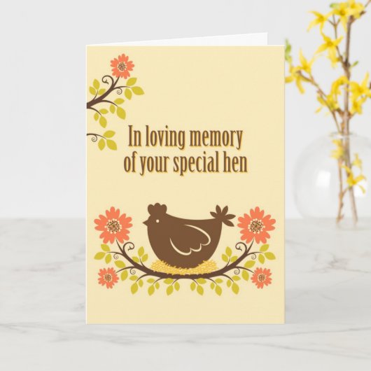 In liefdevolle herinnering aan je speciale hen kaart (Gele Bloem)