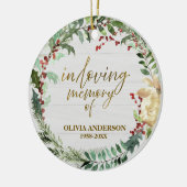 In liefdevolle herinnering aan | Kransen Foto Memo Keramisch Ornament (Links)