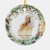In liefdevolle herinnering aan | Kransen Foto Memo Keramisch Ornament (Voorkant)