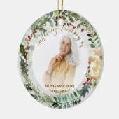 In liefdevolle herinnering aan | Kransen Foto Memo Keramisch Ornament (Links)