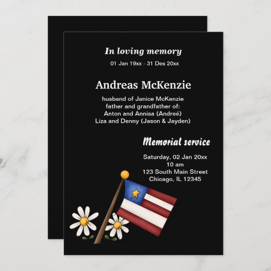 In liefdevolle herinnering aankondiging (Voorkant / Achterkant)