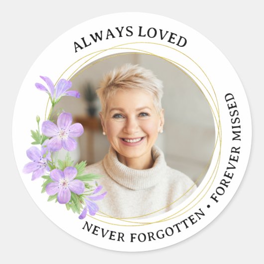 In liefdevolle herinnering altijd dol op aangepast ronde sticker (Voorkant)