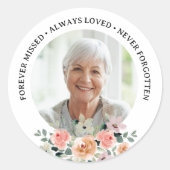 In liefdevolle herinnering altijd dol op aangepast ronde sticker (Voorkant)