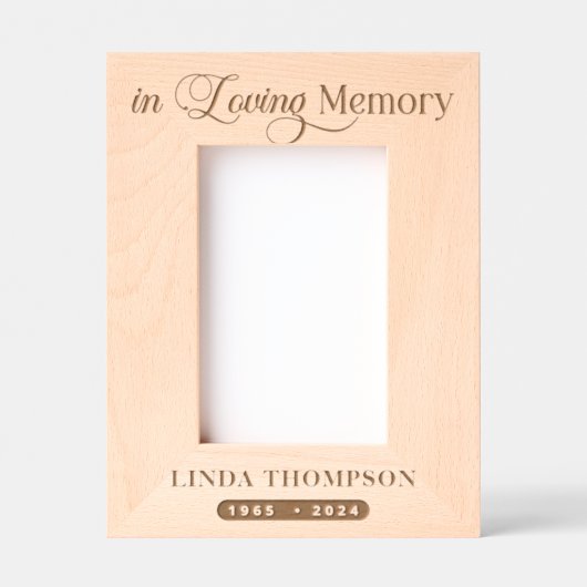 In liefdevolle herinnering begrafenis houten foto gegraveerde lijstjes (Voorkant)