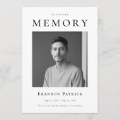 In liefdevolle herinnering begrafenisdienst foto programmakaart (Voorkant)