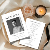 In liefdevolle herinnering begrafenisdienst foto programmakaart