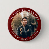 In liefdevolle herinnering begrafenismonument foto ronde button 5,7 cm (Voorkant)