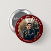 In liefdevolle herinnering begrafenismonument foto ronde button 5,7 cm (Voorkant /achterkant)