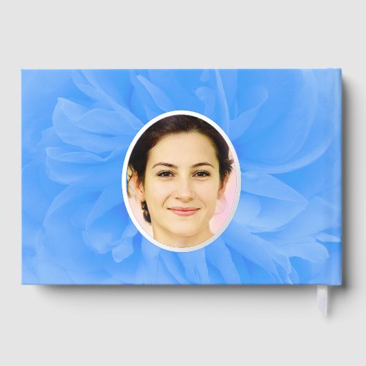 In liefdevolle herinnering blauw roos zilveren her gastenboek (Achterkant)