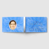 In liefdevolle herinnering blauw roos zilveren her gastenboek (Volledig)