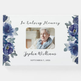In liefdevolle herinnering Blauwe bloemen Gastenboek
