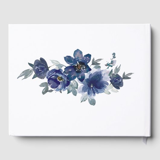 In liefdevolle herinnering Blauwe bloemen Gastenboek (Achterkant)