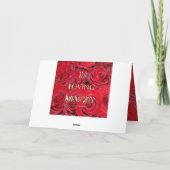 In liefdevolle herinnering Bloemen Rode Rozen Faux Feestdagen Kaart (Achterkant)