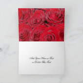 In liefdevolle herinnering Bloemen Rode Rozen Faux Feestdagen Kaart (Binnen)