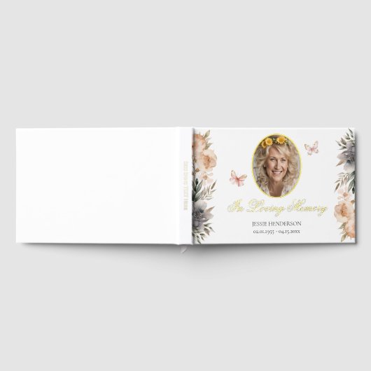 In liefdevolle herinnering bloemenfoto gastenboek (Volledig)