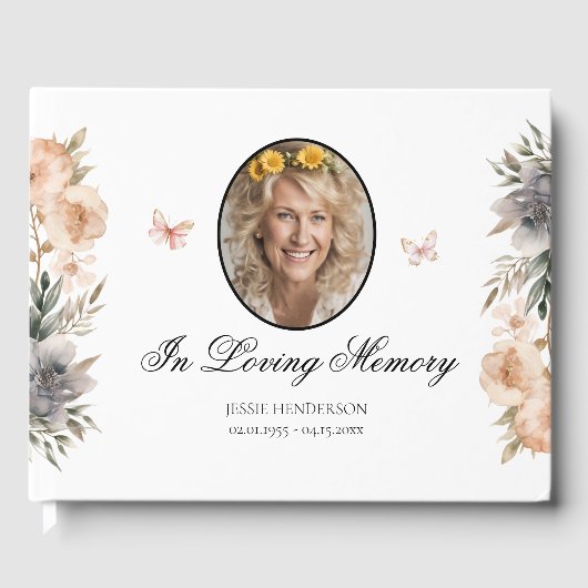 In liefdevolle herinnering bloemenfoto gastenboek (Voorkant)