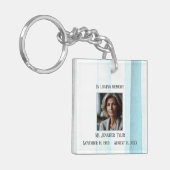 In liefdevolle herinnering Blue Funeral Memorial S Sleutelhanger (Voorkant Links)