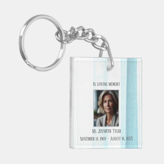 In liefdevolle herinnering Blue Funeral Memorial S Sleutelhanger (Voorkant Links)