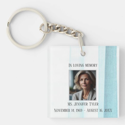 In liefdevolle herinnering Blue Funeral Memorial S Sleutelhanger (Voorkant)