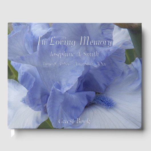 In liefdevolle herinnering Blue Iris Memorial Gastenboek (Voorkant)