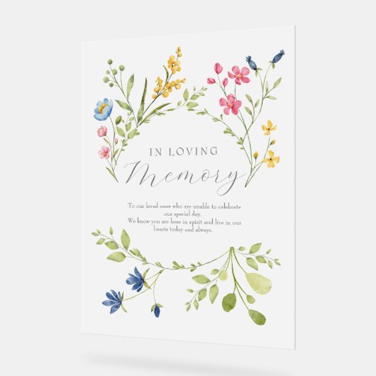 In liefdevolle herinnering Boho Wedding Memorial Acryl Bord (Hoek)