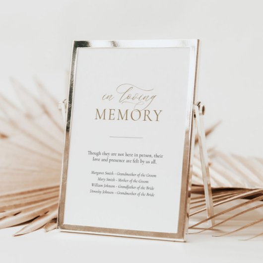 In liefdevolle herinnering bruiloft herdenking taf poster