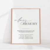 In liefdevolle herinnering bruiloft tafel teken poster