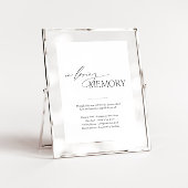 In liefdevolle herinnering bruiloft tafel teken poster