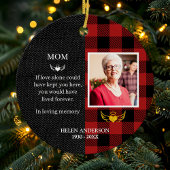 In liefdevolle herinnering Buffalo Plaid Photo Mem Keramisch Ornament