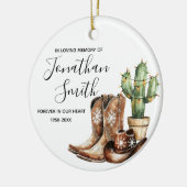 In liefdevolle herinnering Cowboy Cactus Gift Keramisch Ornament (Links)