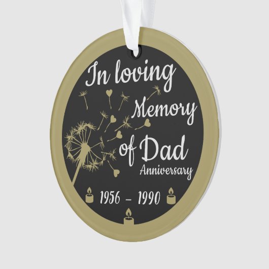 In liefdevolle herinnering Death Jubileum Dad Ornament (voorkant)