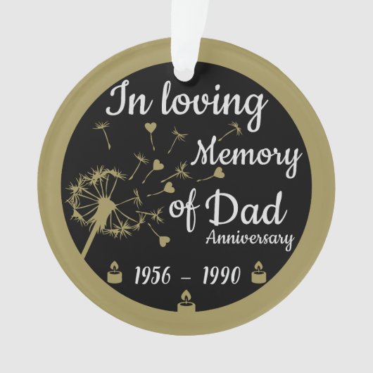 In liefdevolle herinnering Death Jubileum Dad Ornament (voorkant)