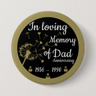 In liefdevolle herinnering Death Jubileum Dad Ronde Button 7,6 Cm