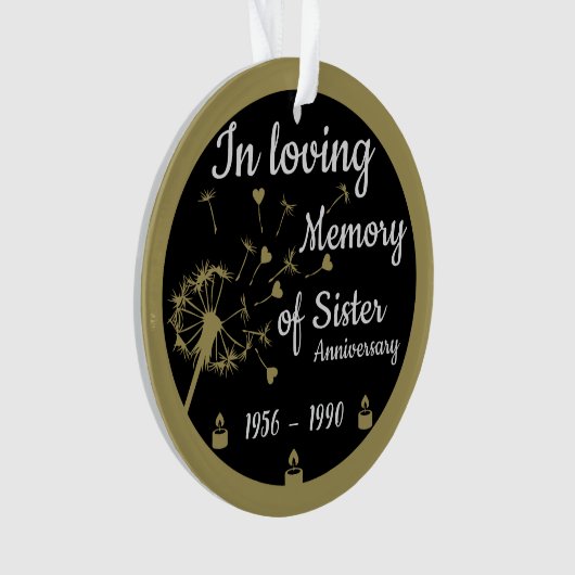 In liefdevolle herinnering Death Jubileum Sister Ornament (voorkant)