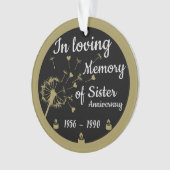 In liefdevolle herinnering Death Jubileum Sister Ornament (voorkant)