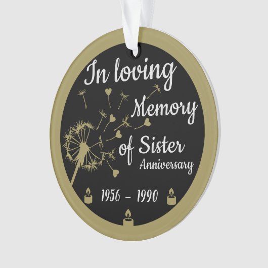 In liefdevolle herinnering Death Jubileum Sister Ornament (voorkant)