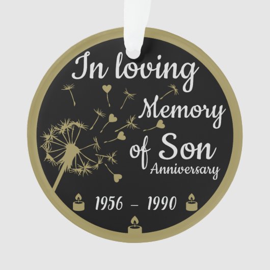 In liefdevolle herinnering Death Jubileum Son Ornament (voorkant)