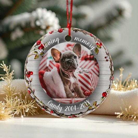 In liefdevolle herinnering - Dog Photo Pet Memoria Keramisch Ornament