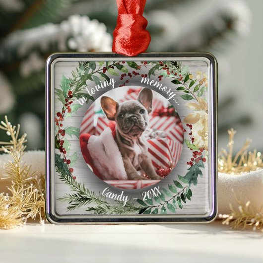 In liefdevolle herinnering - Dog Photo Pet Memoria Metalen Ornament