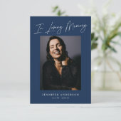 In liefdevolle herinnering Donkerblauw Memorial Ph Kaart (Staand voorkant)