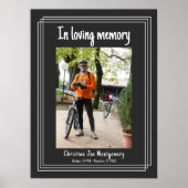 In liefdevolle herinnering Donkergrijze Foto Begra Poster (Voorkant)