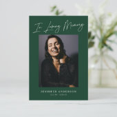 In liefdevolle herinnering Donkergroene Memorial P Kaart (Staand voorkant)