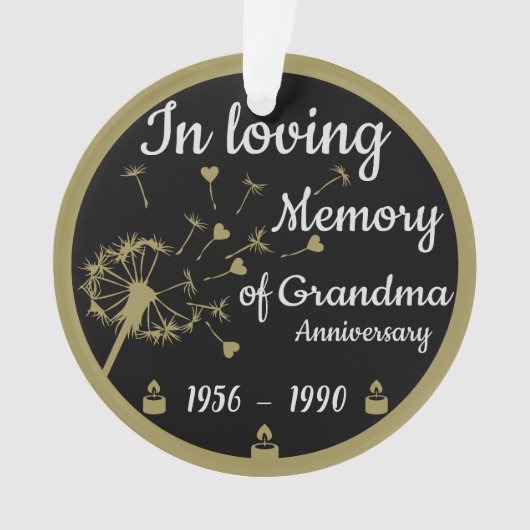 In liefdevolle herinnering Dood Jubileum Oma Ornament (voorkant)
