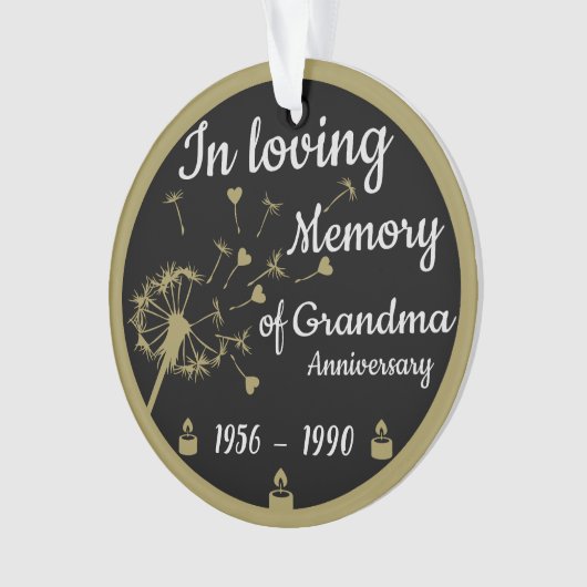 In liefdevolle herinnering Dood Jubileum Oma Ornament (voorkant)