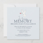 In liefdevolle herinnering duif rode roos foto beg kaart (Voorkant)